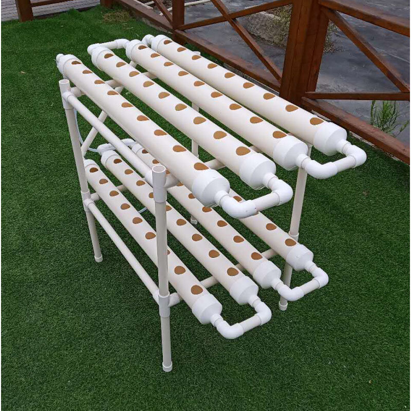 Sistema idroponico da giardino a 2 strati a 8 tubi attrezzature per la coltivazione fuori suolo piantare piante vasi da fiori Set di sistemi di verdure in serra