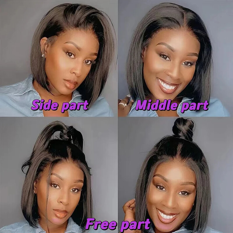 13x4 Lace Front Wigs Transparent Lace Wig With Baby Hair Glueless 6x4 4x4 Bob Wig For Women Lace Wigs Pre Plucked Bleached Knots