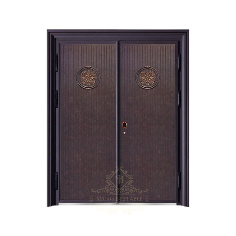 Роскошный дизайн, литой алюминий, пуленепробиваемый, безопасный вход, двойная дверь для виллы