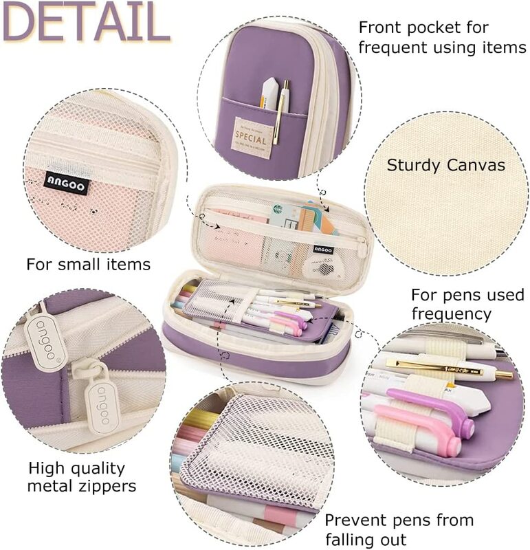 Kawaii Pencil case double-layer School case for girls Large-capacity Pouch bag School supplies organizer stationery gift