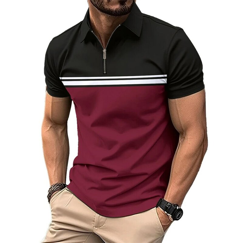 Comfortable Mens Shirt Tops Casual Formal M-2XL Muscle Office Polyester Short Sleeve Slim Fit Splicing T Shirt