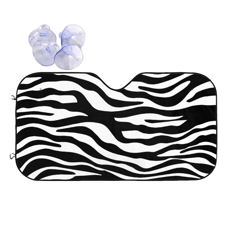 Zebra Print Funny Sunshade Windscreen 76x140cm Animal Skin Texture Foils Sun Visor Car-styling