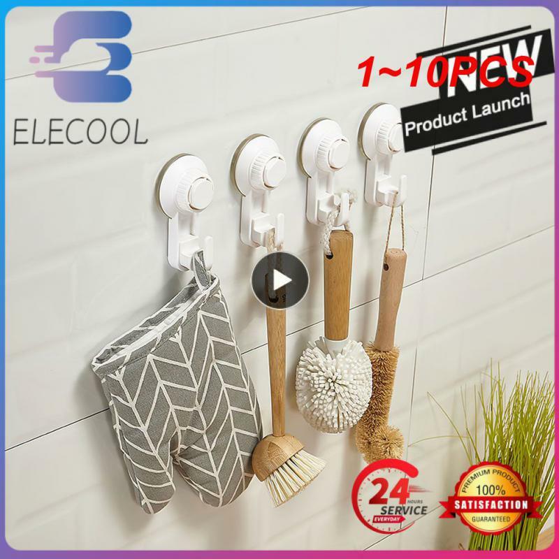 1~10PCS Strong Suction Cup Vacuum Hook Self Adhesive Door Wall Hanger Hook Key Holder Heavy Load Rack Kitchen Bathroom Hanging