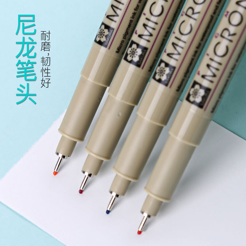 SAKURA 미크론 펜, 여러 가지 빛깔의 바늘 펜, 방수 마커 라이너, 디자인 스케치 드로잉, 1 개