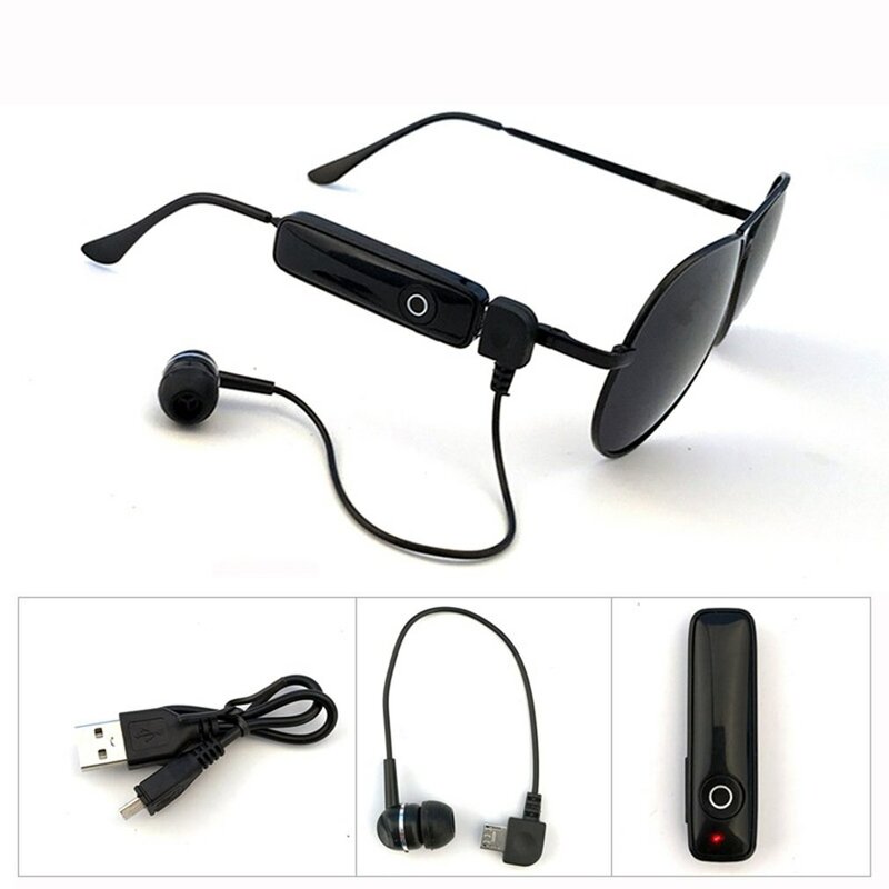 Kacamata hitam Headset kompatibel Bluetooth nirkabel portabel kacamata hitam ultratipis cermin katak terpolarisasi Earphone pintar