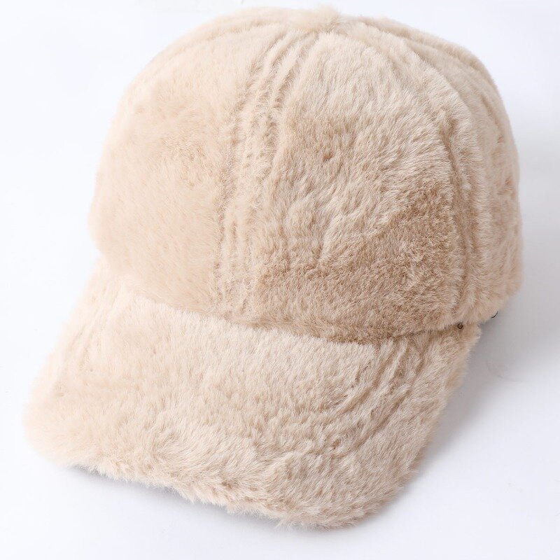 Topi bisbol Korea untuk wanita, topi bisbol tebal hangat Hipster jalanan musim gugur dan musim dingin dengan tebal
