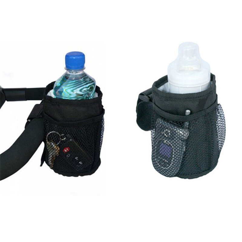 Creative Stroller Drink Cup Holder Pocket Insulated Soft Keys And Phone Holder Pram Straw For Most Strollers