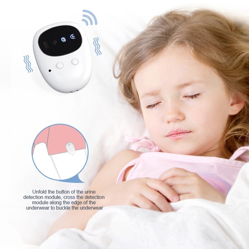 Bezprzewodowy Alarm moczu na mokro Alarm siusiu z odbiornikiem przypinany nadajnik urządzenie przypominające moczenie nocne do treningu nocnika dla dzieci