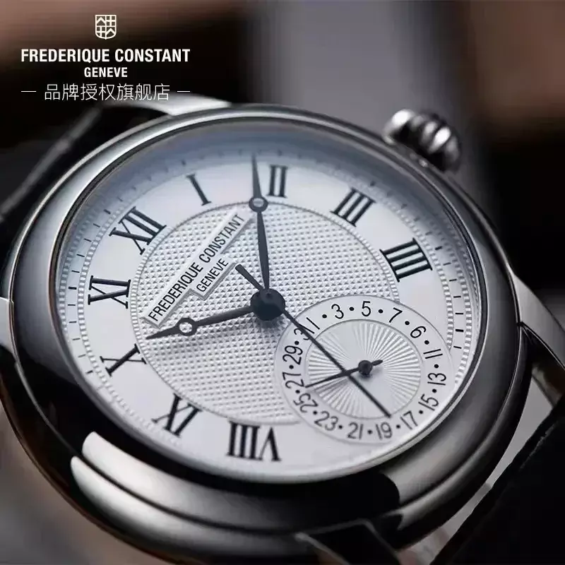 Reloj de lujo minimalista para hombre, cronógrafo de cuarzo con doble aguja, con correa de cuero, FC-710