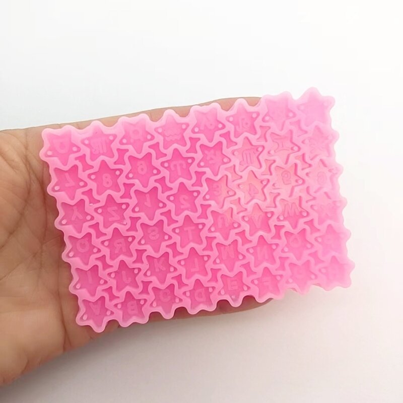 Q0KE 3D Star Letter Silicone Moldes Epoxy Resin Casting Mold Craft Brincos Pingente Molde DIY Chaveiro Jóias Pingente Ferramenta