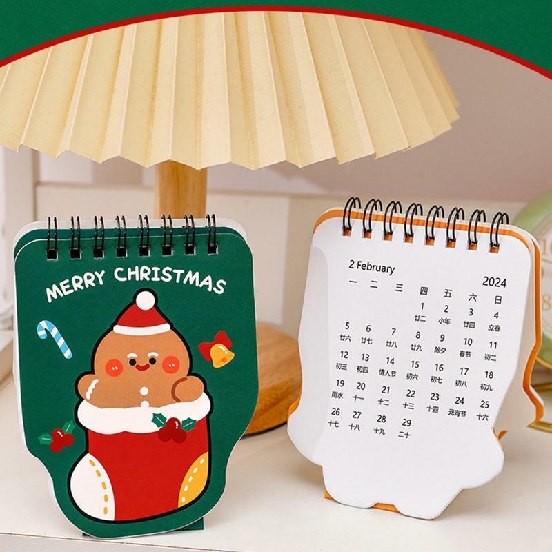 Calendario de escritorio de pie, exquisito planificador de escritorio de Navidad, calendario de mesa Flexible, escritorio de pie multifuncional