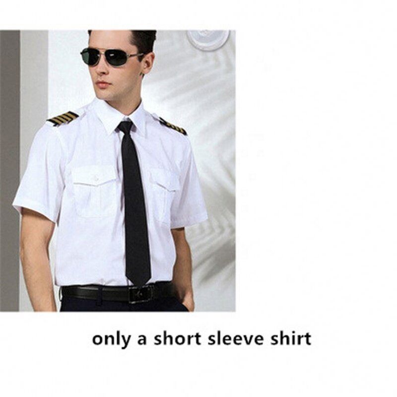 قميص أبيض سلاح الجو للذكور ، ملابس طائرة ملهى ليلي ، زي المضيفة ، مخصص