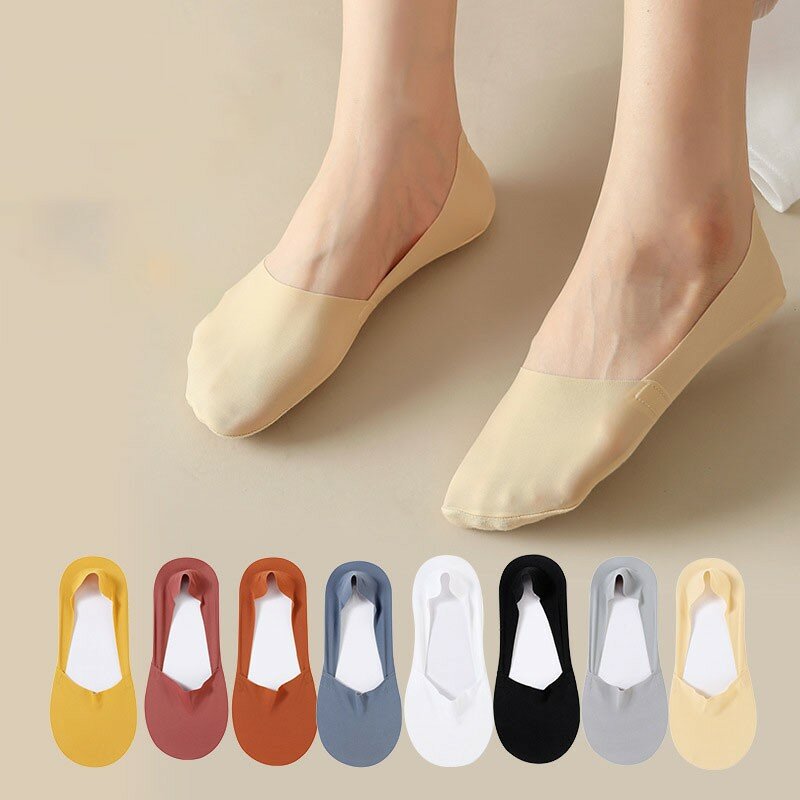 Frauen flache Mund Socken neue atmungsaktive geruchs neutrale für schlanke vielseitige bequeme Damen unsichtbare Eis Seide Socken y111