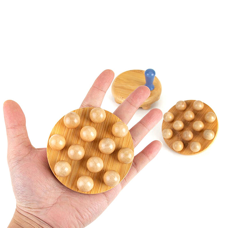 12 Beads Wood Handheld Gua Sha Massage Brush Natural Waist Leg Body Meridian Scraping SPA Therapy Anti Cellulite Relaxation Tool