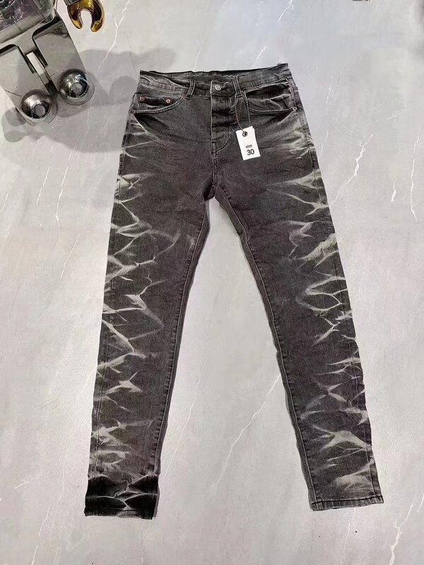 Wash Old Retro Dragon Whiskers Print Slim Jeans High Street INS