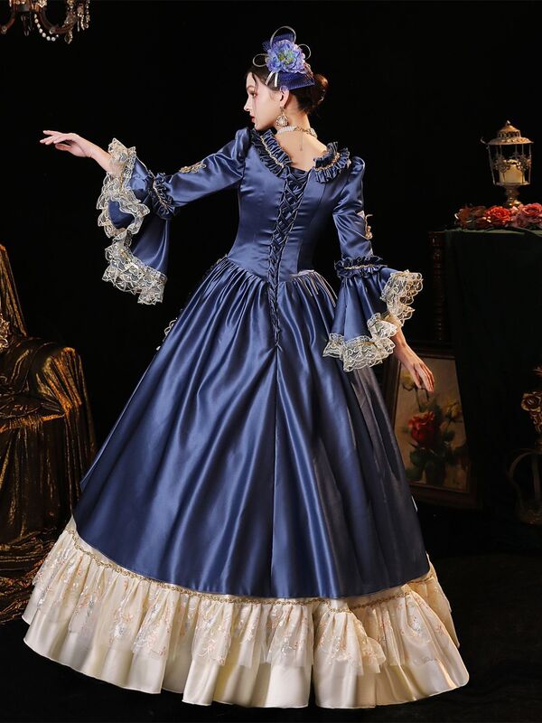 GUXQD wysokiej klasy średniowieczne dworskie Marie suknie wieczorowe błyszczące koraliki maskarady teatralnej wiktoriańskiej renesansowej sukienki na przyjęcie balu maturalnego