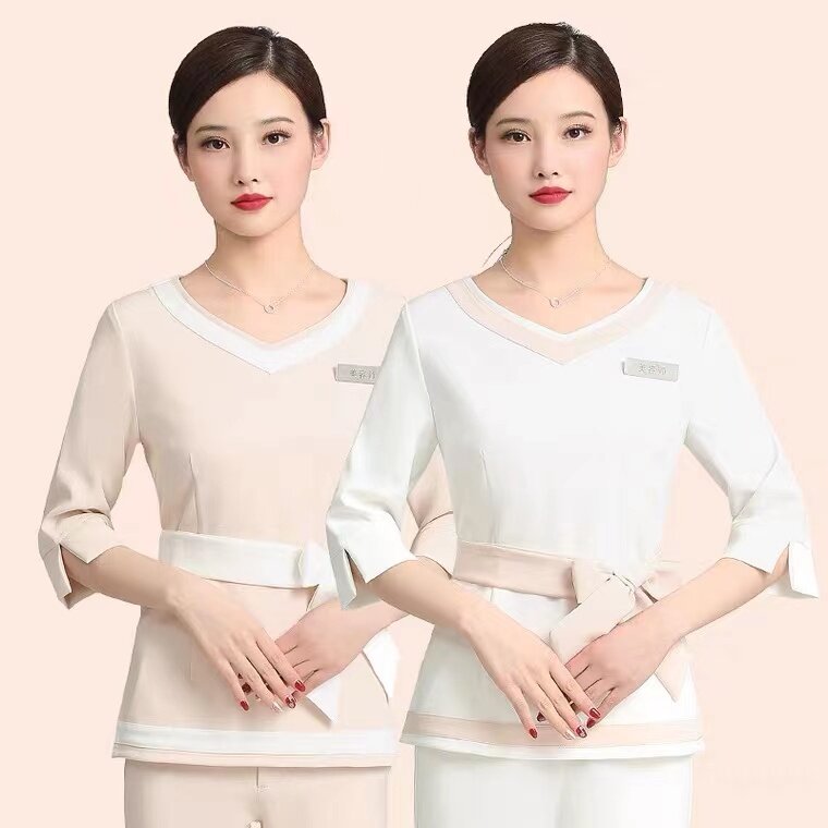 Sprzedaż hurtowa damska hotelowa odzież robocza 2021 nowa stopa zestaw do kąpieli Spa jednolity zestaw ubrań do masażu