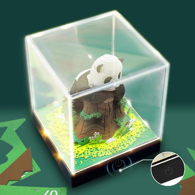 Bloc de notas de Arte de papel 3D Panda, Bloc de notas adhesivas, modelo de papel rasgado, adornos de decoración de grabado, regalos para el hogar, oficina, escritorio Panda E2K5
