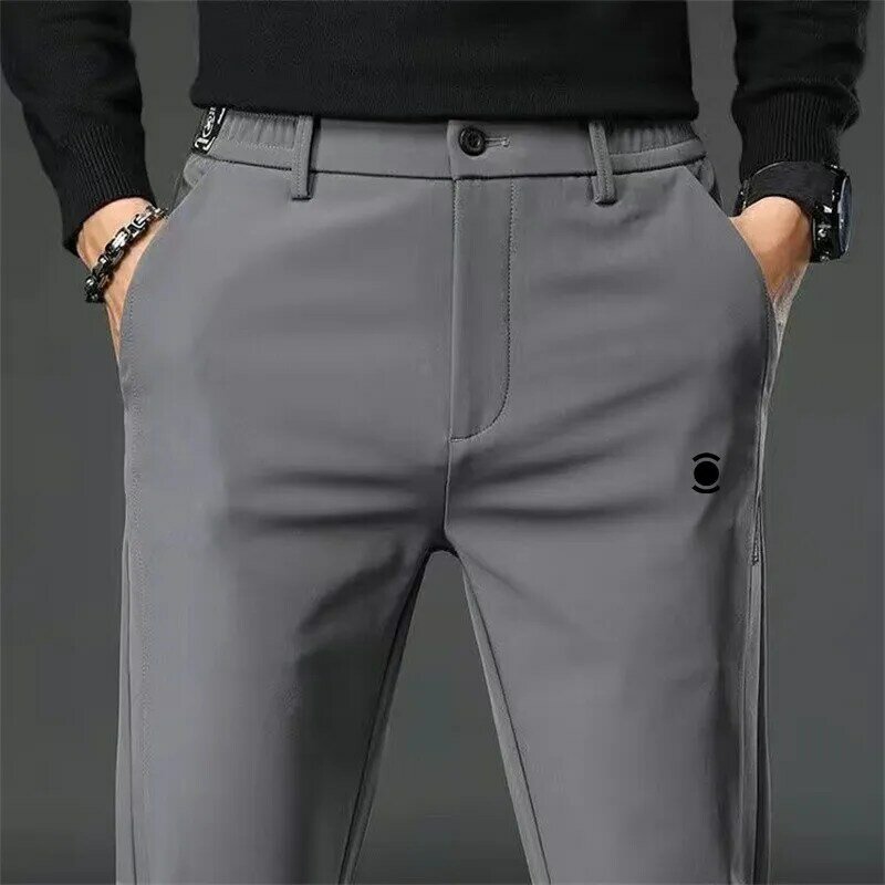 Men's Elastic respirável Slim Golf Pants, calça esportiva para primavera e outono, moda casual, frete grátis, novo, 2024