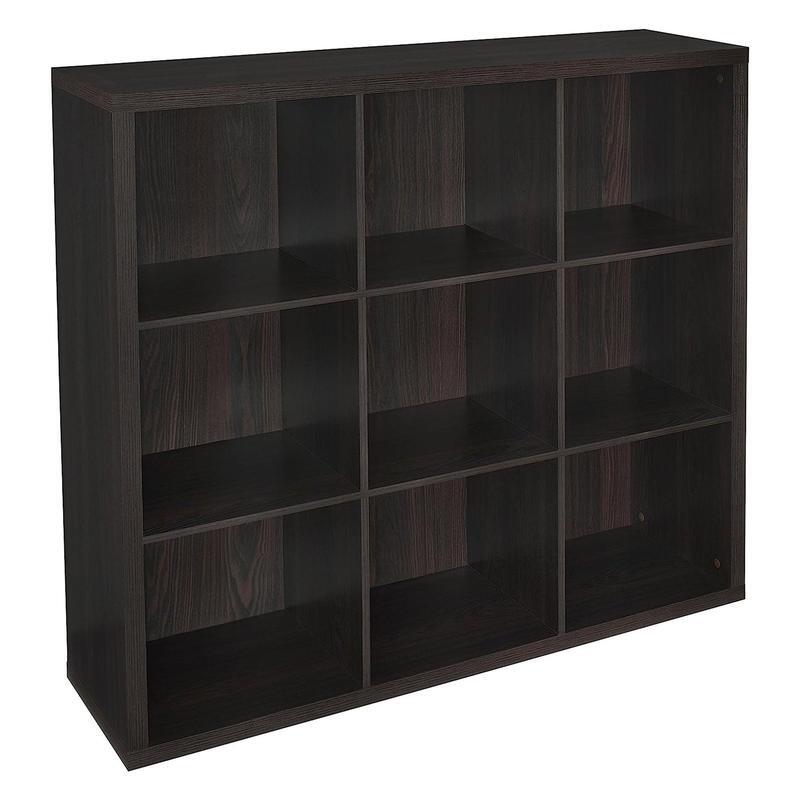 ClosetMaid-estantería de almacenamiento de 9 cubos, organizador del hogar con Panel trasero, color negro