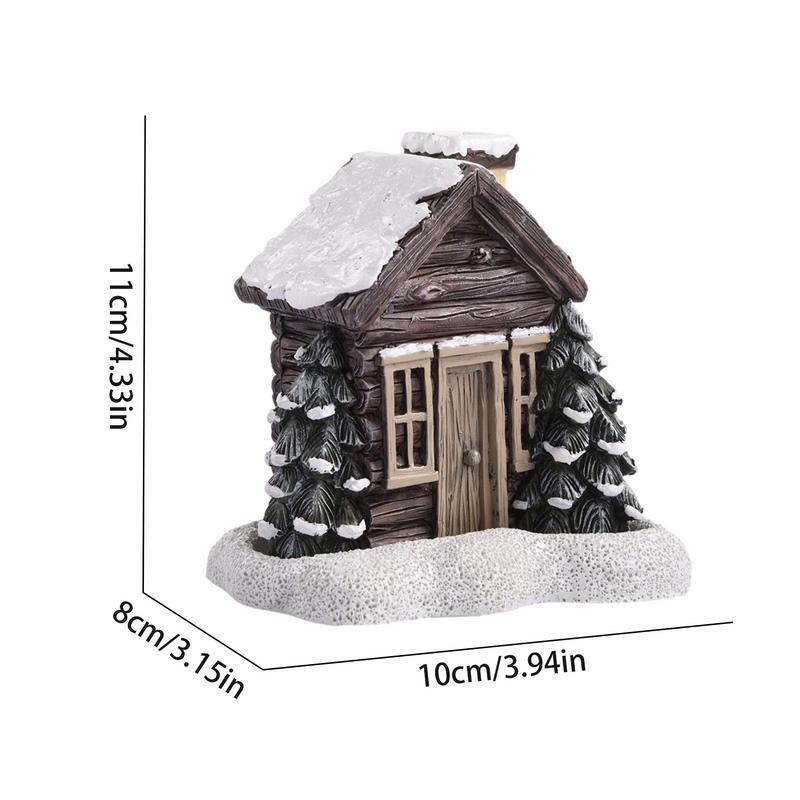 Cute Log Cabin Incenso Burnerlog Cabin, Ornamento Doméstico De Resina, Queimador De Incenso De Natal, Pinça De Escova De Cone