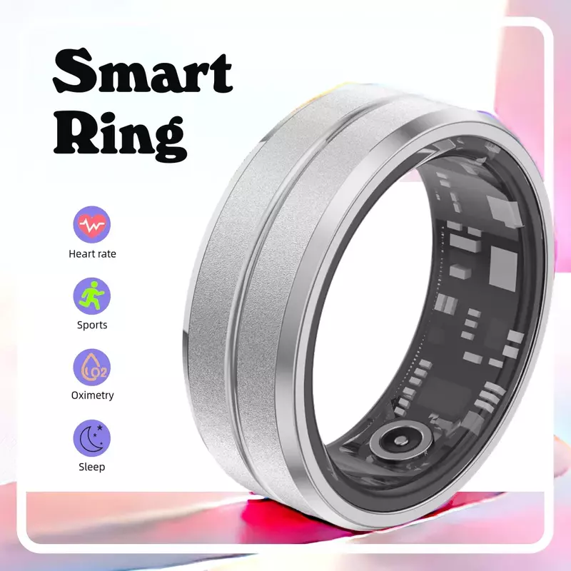 Smart Ring Heart Rate e Blood Oxygen Health Monitoring Bracelet, vários modos de exercício e funções, Sleep APP, IP68, 0,003 kg, 2024