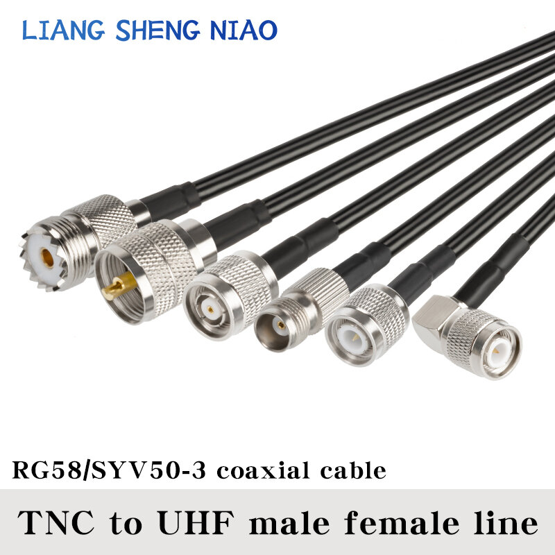 Cable Coaxial RG58 TNC macho a UHF macho hembra, conector Pigtail Coaxial, línea de cable TNC a SL16 UHF macho, 0,2 M-30M