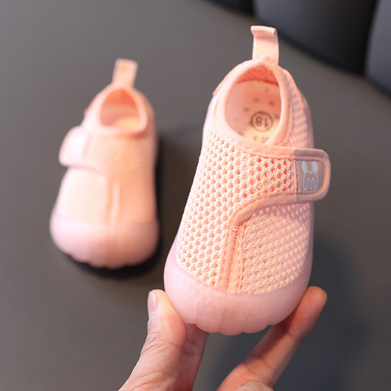 Zapatos informales para bebés, calzado deportivo de malla transpirable para primeros pasos, de 0 a 3 años