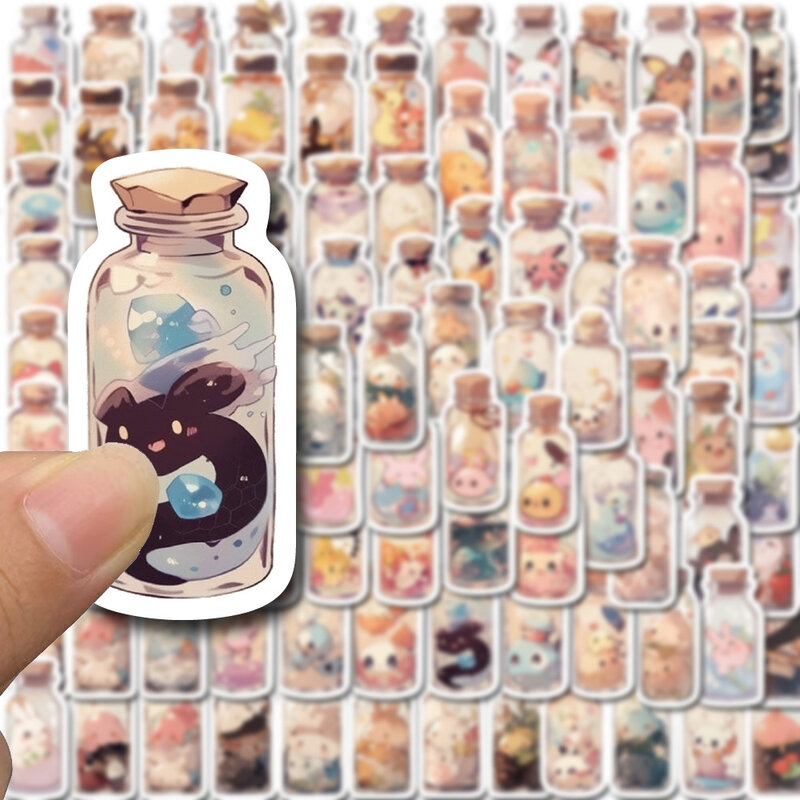 10/100 buah stiker decal Anime makhluk botol lucu alat tulis dekoratif buku tempel telepon Notebook stiker grafiti buku harian