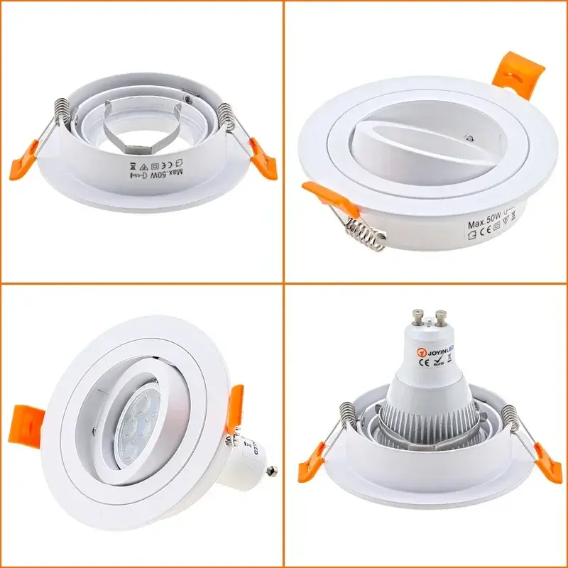 Support de lampe LED réglable moderne, cadre de spot, noir, blanc, brosse, argent, chrome, GU10, MR16