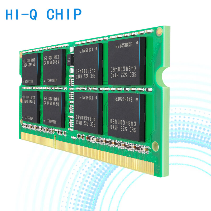 TECMIYO pamięć RAM do laptopa DDR3 DDR3L 8GB 4GB 1600MHz 1333MHz SODIMM 1.35V 1.5V PC3/PC3L-12800S PC3-10600S Non-ECC 1PCS - Green