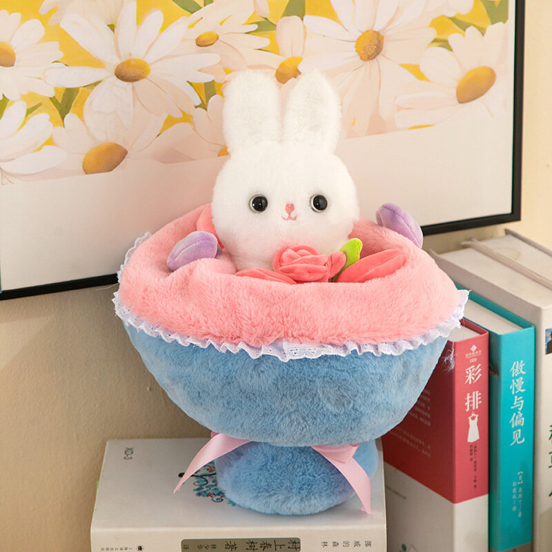 Цветок принцессы кролик 35 см превращается в цветочный букет кавайная плюшевая заполненная кукла милый Игрушечный Кролик подарок на день Святого Валентина