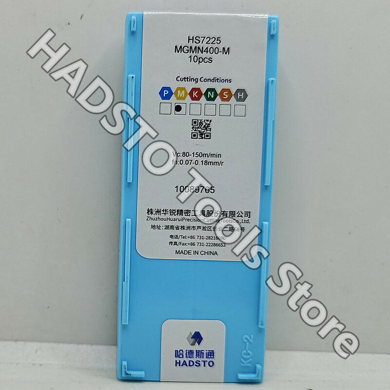 Inserções de carboneto HADSTO para aço inoxidável, corte de entalho, MGMN400-M, HS7225, MGMN400-M, MGMN400, MGMN 4.0mm, 10pcs por caixa