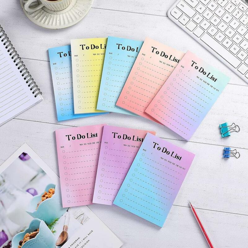 8Pcs Daily To-Do List for Fridge Time Schedule Sticky Notepad Shopping List Planning Notes & Reminder Sticky Notes Grocery List