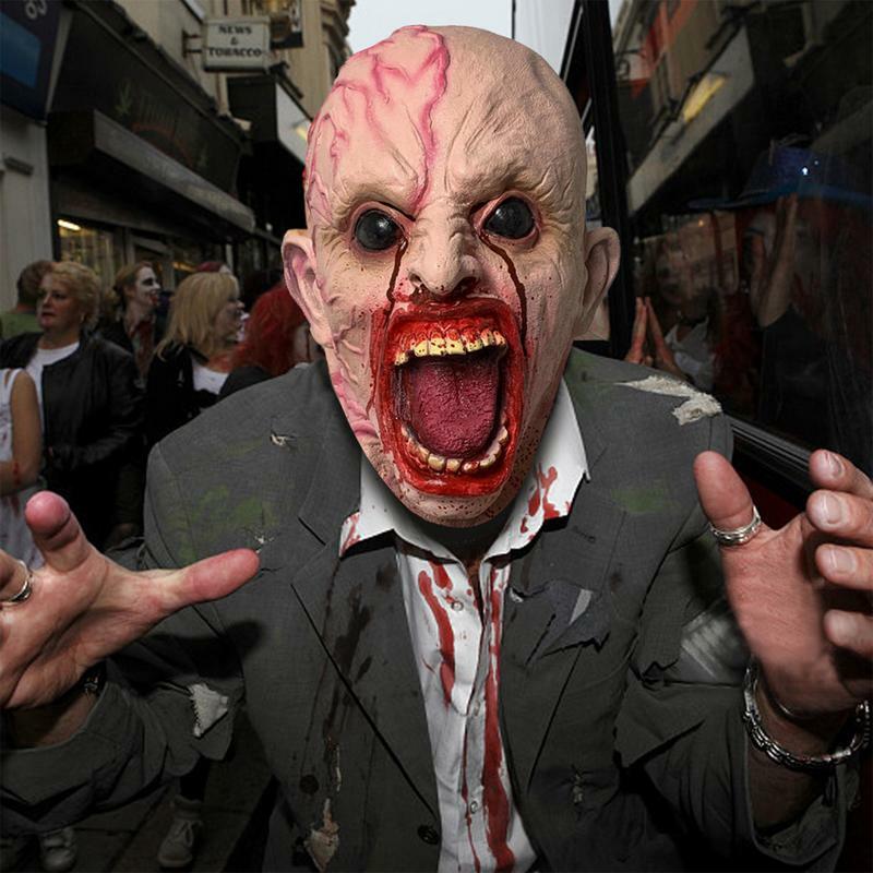 Halloween Gezicht Cover Horror Masker Premium Latex Creepy Hoofddeksels Halloween Latex Masker Eng Masker Hoofddeksels Horror Maskers