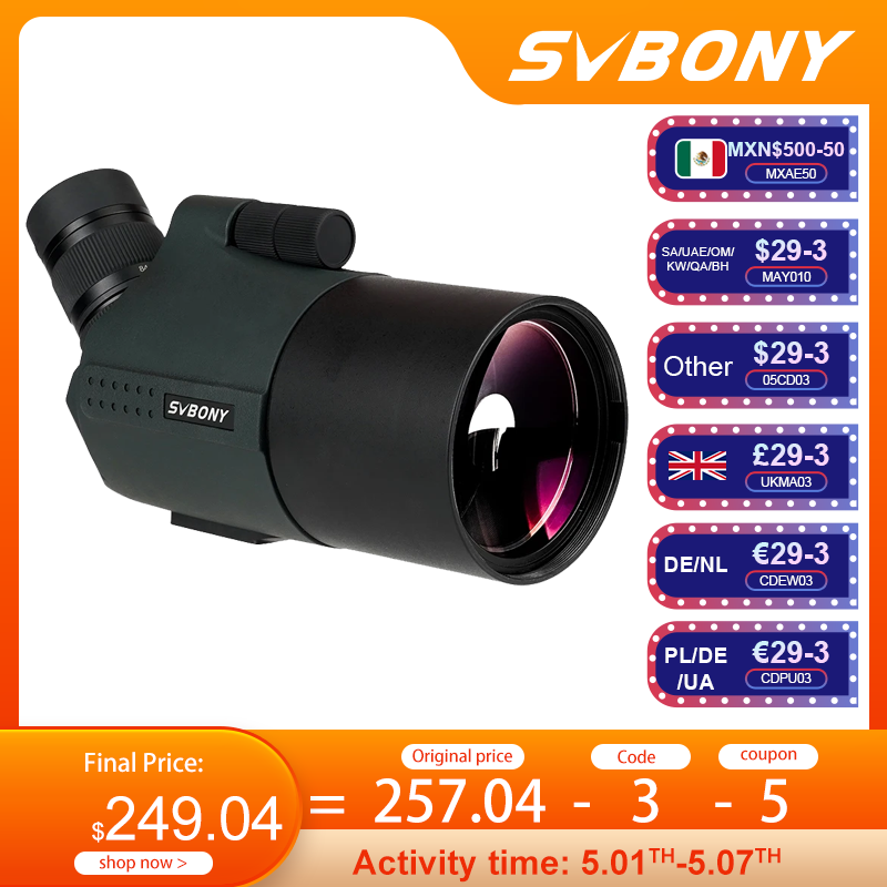 SVBONY SV41 Pro Mak lunety teleskop astronomiczny 28-84x80 FMC K9 wodoodporny sprzęt kempingowy do strzelania do celu