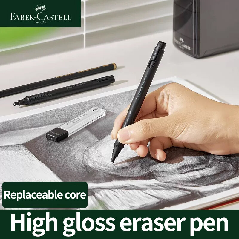 فابر-كاستل-قلم رصاص مطاطي آلي قابل للسحب ، ممحاة قلم رصاص عالية الدقة ، أدوات تصحيح ، قرطاسية المدرسة والمكتب