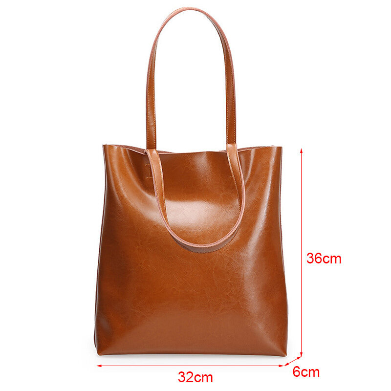 Ladies Genuine Leather Handbags Bag Vintage Female Large Women's Bag Tote High Quality 2022 Office Hand Shoulder Bags For Women