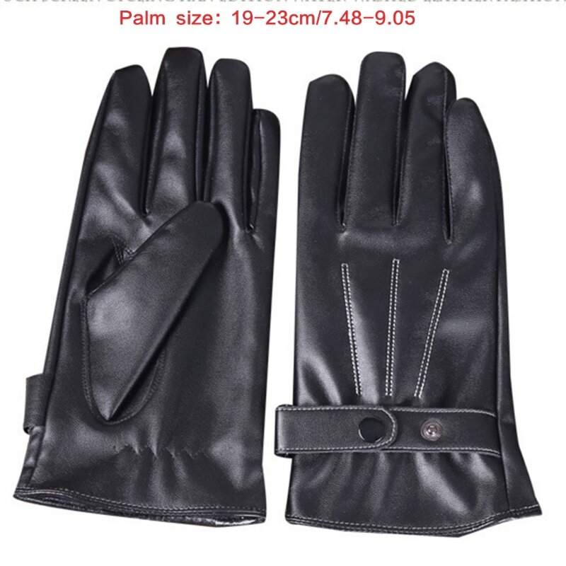 Gants chauds d'hiver pour écran gants conduite en cuir avec doublure chaude, livraison directe