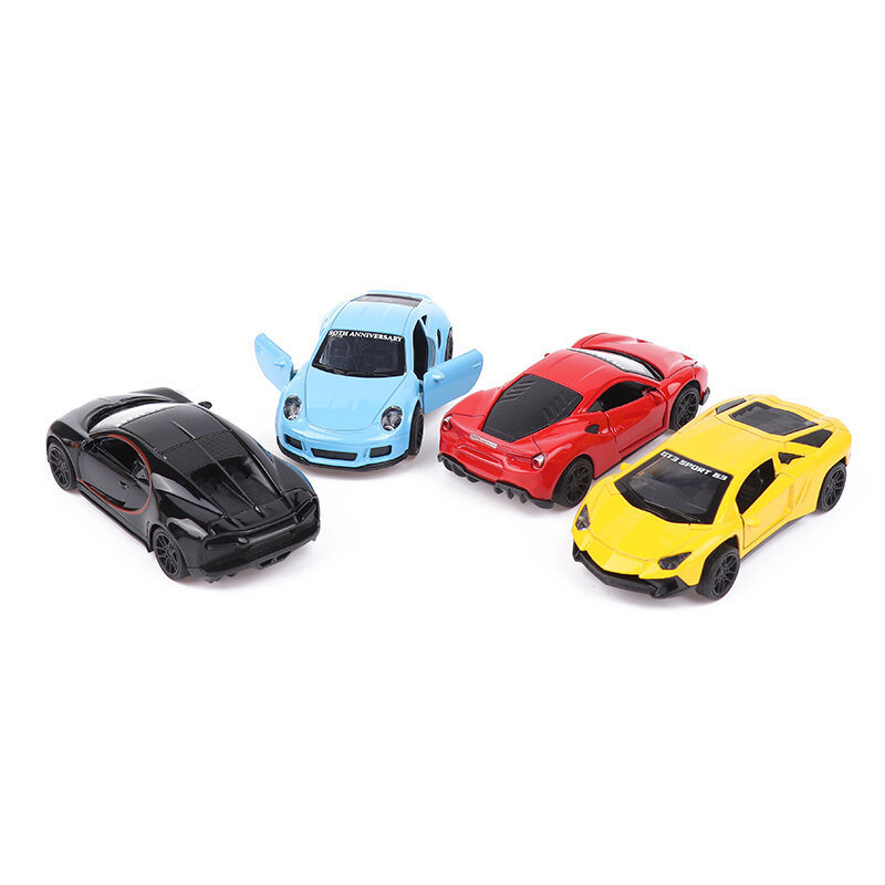 Boy Sports Car Ornament With To Open The Door Gift Car Toy 1:43 Diecast Alloy Car Model Metal Pull Back Simulation Props