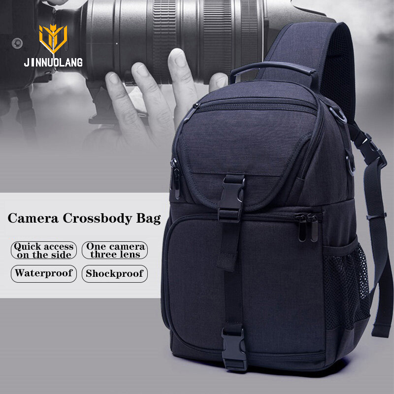 JINNUOLANG Outdoor Leisure Lightweight Camera Bag Waterproof Photography Bag Single Shoulder Crossbody Micro Single Camera Bag