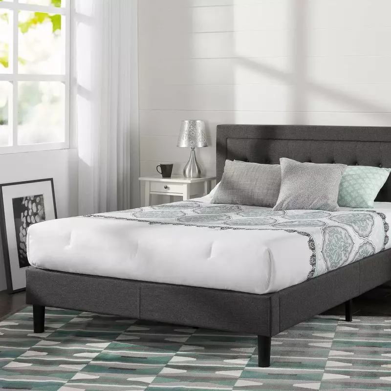 Dachelle tapicerowana łóżko z pełnymi bokami rama materac fundament listwą drewnianą podparcie bez sprężyny skrzynkowe potrzebne łatwy montaż pełne
