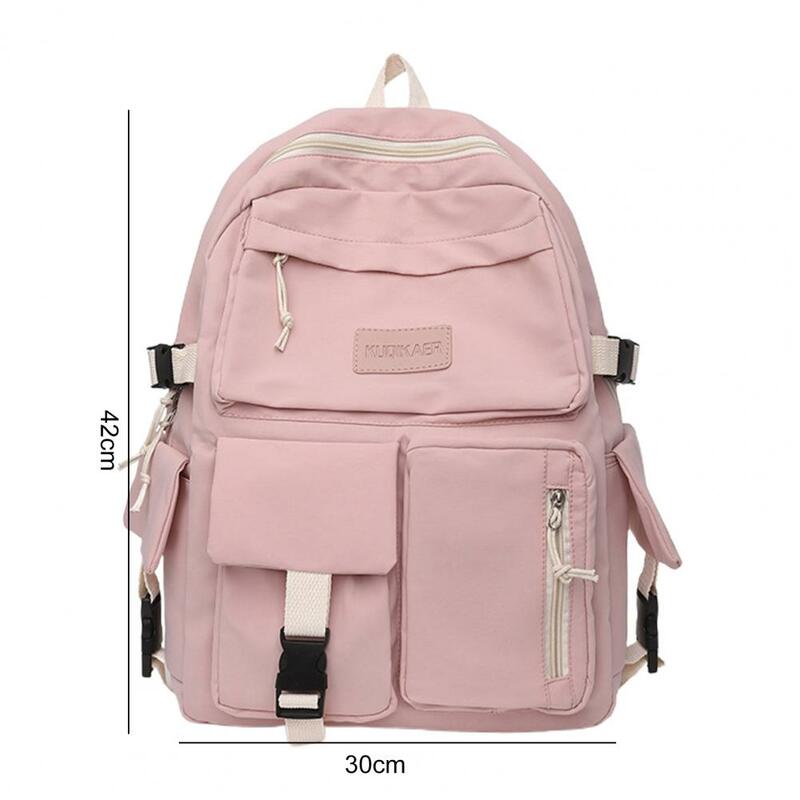 女性のための軽量キャンバススクールバックパック、容量の通気性のあるデザイン、旅行バッグの使用、学生