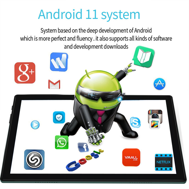 Novo tablet 2023 versão global bdf pad p70 10.1 Polegada android 11.0 [6gb ram + 128gb rom] sim duplo 4g lte wifi 2.4/5g bluetooth 5.0