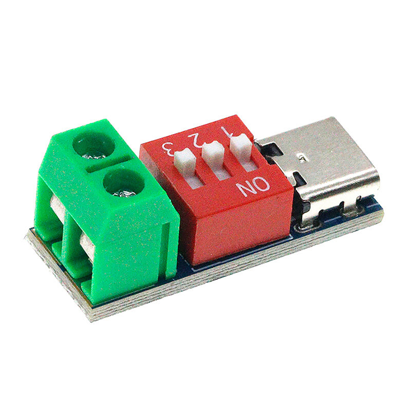 Módulo PD Trigger Board Ajustável, Teste de Carregamento Rápido, USB Tipo-C, Conector de Tensão, Acessórios de Alimentação, 5-20V, 100W