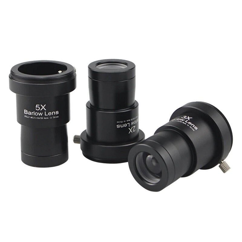 1.25 Inch Telescope Barlow Lens 2X/ 3X/ 5X Metal Fully Coated Telescope Extender Lens With M42 Threads Telescopes Accessories