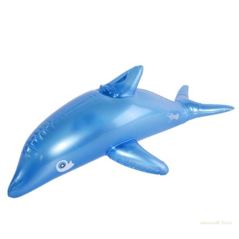 Y4UD Inflatable Dolphin สระว่ายน้ำความปลอดภัยลอยน้ำของเล่นสำหรับของเล่นเด็กวันเกิดอุปกรณ์ชายหาดสีชมพู