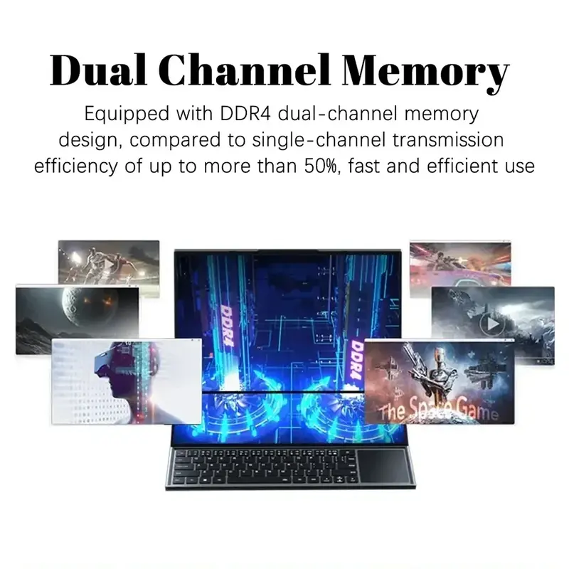 แล็ปท็อปหน้าจอคู่16.1นิ้ว + 14.1นิ้วหน้าจอสัมผัสหลัก i7 10750H โปรเซสเซอร์แล็ปท็อปการเล่นเกม DDR4 16/32GB คอมพิวเตอร์โน้ตบุ๊ก SSD