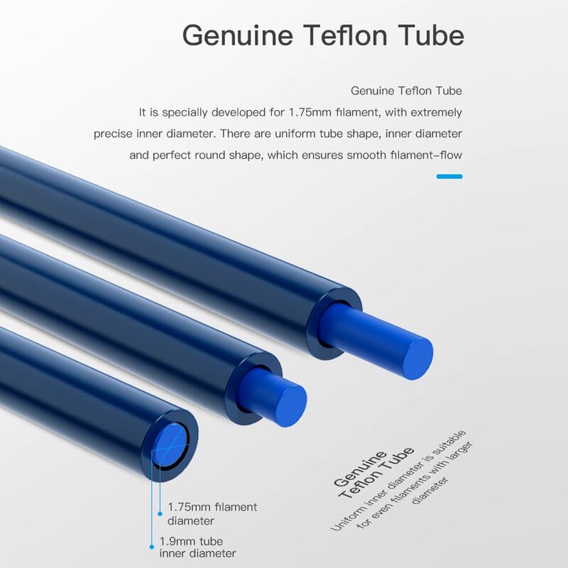 CREALITY-Tubo de PTFE azul para impresora 3D, piezas para filamento de 1,75mm, resina Premium PTFE importada de Japón, capricornio Bowden, 1M/2M