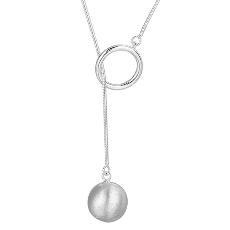 Ожерелье женское из серебра 925 пробы с простым геометрическим шариком, регулируемое ювелирное изделие для помолвки, хороший подарок на свадьбу, вечеринку, день рождения